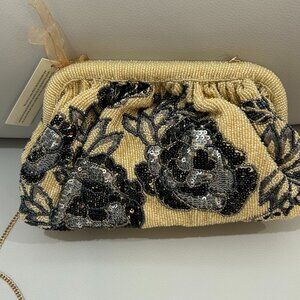 India Beaded Sequin Crossbody Clutch Bag Gold Black Silver NWT Viral Tik Tok